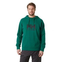 Bluza męska Helly Hansen HH Logo Hoodie 2.0. Zielone bluzy męskie Helly Hansen, m, bez wzorów, casualowe, bez ramiączek, bez kaptura. W wyprzedaży za 321.55 zł.