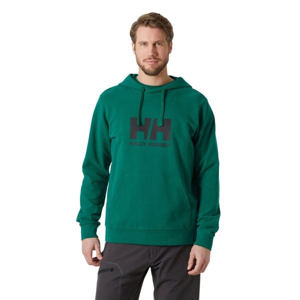Bluza męska Helly Hansen HH Logo Hoodie 2.0. Zielone bluzy męskie Helly Hansen, m, bez wzorów, bez kaptura. W wyprzedaży za 306.75 zł.