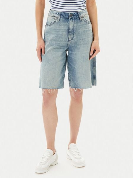 Wrangler Szorty jeansowe Jort 112362710 Niebieski Relaxed Fit. Niebieskie szorty damskie Wrangler, bez wzorów, z bawełny. Za 269.99 zł.