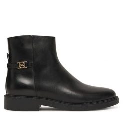 Botki MICHAEL Michael Kors. Czarne botki damskie MICHAEL Michael Kors, bez wzorów, bez obcasa, na płaskiej podeszwie, bez zapięcia. Za 629.99 zł.