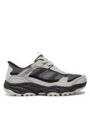 Skechers Trekkingi Slip-ins Vigor AT 237744/GYBK Szary. Szare buty zimowe męskie Skechers, bez wzorów, ze skóry, bez obcasa, bez zapięcia. Za 359.99 zł.
