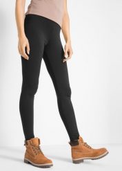 Legginsy ocieplane. Czarne legginsy damskie bonprix, bez wzorów. Za 69.99 zł.