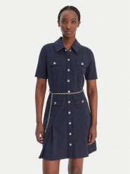 MICHAEL Michael Kors Sukienka koszulowa MR683BX667 Granatowy Regular Fit. Niebieskie sukienki damskie MICHAEL Michael Kors, xl, bez wzorów, z syntetyku, bez kołnierzyka, bez ramiączek, koszulowe. Za 1,099.00 zł.