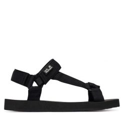 Sandały Jack Wolfskin. Czarne buty zimowe męskie Jack Wolfskin, bez wzorów, bez obcasa, bez zapięcia. Za 329.99 zł.