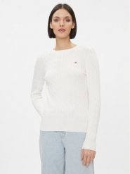 Gant Sweter 4800100 Biały Slim Fit. Białe swetry nierozpinane damskie GANT, l, bez wzorów, z bawełny, bez kołnierzyka, bez ramiączek. Za 479.99 zł.