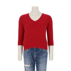 Second life - Damski czerwony sweter - Stan bardzo dobry. Czerwone swetry nierozpinane damskie Ralph Lauren, bez wzorów, bez kołnierzyka, bez ramiączek. Za 127.76 zł.