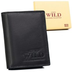 Portfel skórzany Always Wild N0036-P-SCR czarny. Czarne portfele męskie Always Wild, bez wzorów. Za 37.99 zł.