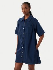 Tommy Jeans Sukienka jeansowa DW0DW22847 Niebieski A-Line Fit. Niebieskie sukienki damskie Tommy Jeans, s, bez wzorów, z bawełny, bez kołnierzyka, bez ramiączek. Za 409.99 zł.