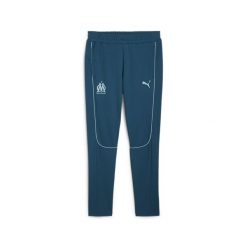 Męskie spodnie Casuals Olympique Marsylia PUMA Ocean Tropic Turquoise Surf Blue. Niebieskie spodnie sportowe męskie Puma, l, bez wzorów, z dresówki, do piłki nożnej. Za 254.50 zł.