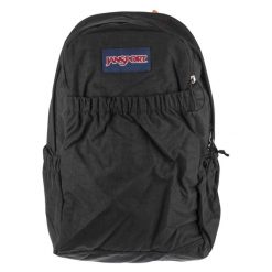 Plecak sportowo-turystyczny dla dorosłych Slouch Pack Backpack. Czarne plecaki męskie Jansport, bez wzorów, z materiału, sportowe. Za 199.99 zł.