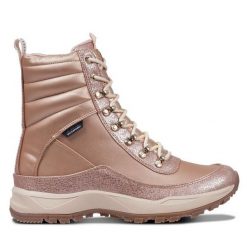 Botki Luhta. Czerwone botki damskie Luhta, bez wzorów, bez obcasa, na płaskiej podeszwie, bez zapięcia. Za 339.99 zł.