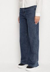 Niebieskie Jeansy z Wysokim Stanem i Szeroką Nogawką Valimoss. Niebieskie jeansy damskie Born2be, bez wzorów, z jeansu, eleganckie, z podwyższonym stanem. Za 109.99 zł.