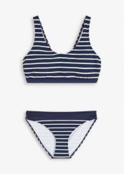 Bikini bustier (2 części). Niebieskie bikini bonprix, bez wzorów. Za 79.99 zł.
