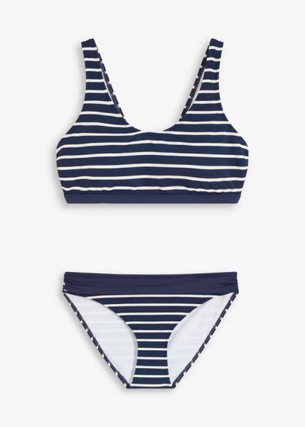 Bikini bustier (2 części). Niebieskie bikini bonprix, bez wzorów. Za 79.99 zł.