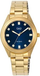 Zegarek damski QQ Q01C-004P CYRKONIE złoty. Żółte zegarki damskie Q&Q, złote. Za 209.00 zł.