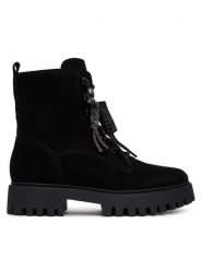 Guess Trapery FLFFIZ SUE10 Czarny. Czarne trapery damskie Guess, ze skóry, bez zapięcia. Za 674.99 zł.