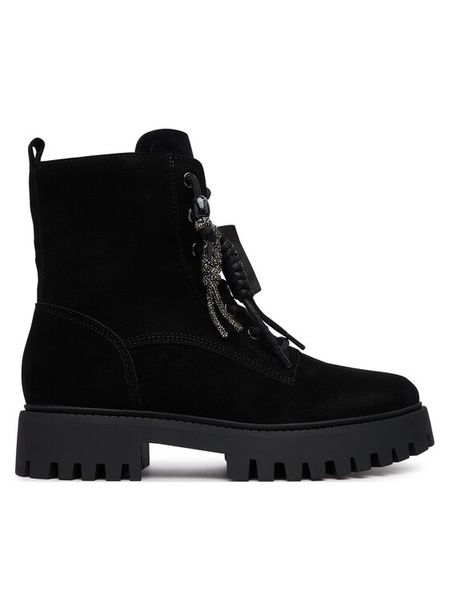 Guess Trapery FLFFIZ SUE10 Czarny. Czarne trapery damskie Guess, ze skóry, bez zapięcia. Za 674.99 zł.