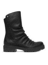 Rieker Botki CEO-75851-00 Czarny. Czarne botki damskie Rieker, bez wzorów, ze skóry, bez obcasa, na płaskiej podeszwie, bez zapięcia. Za 389.99 zł.