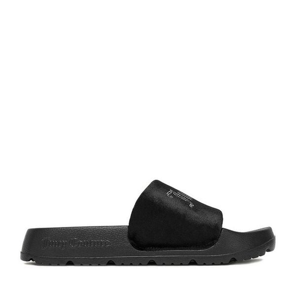 Klapki Juicy Couture. Czarne klapki damskie Juicy Couture, bez wzorów, bez obcasa, bez zapięcia. Za 119.99 zł.