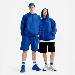 Bluza z kapturem unisex Elementals. Niebieskie bluzy damskie Decathlon, l, bez wzorów, z bawełny, sportowe, bez ramiączek, z kapturem. Za 169.99 zł.
