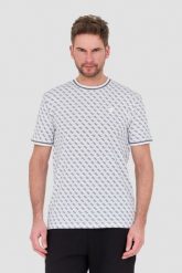 GUESS Biały t-shirt Marshall. Białe t-shirty męskie Guess, l, z aplikacjami, bez kołnierzyka, bez ramiączek. W wyprzedaży za 174.99 zł.