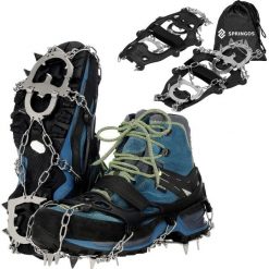 Raczki na buty turystyczne Springos stalowe. Szare buty zimowe męskie Springos, bez zapięcia. Za 133.99 zł.