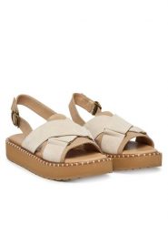 EMU Australia Sandały Morna W13284 Biały. Białe sandały damskie Emu Australia, bez wzorów, z materiału, bez obcasa, na płaskiej podeszwie, bez zapięcia. Za 428.99 zł.