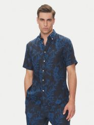 Tommy Hilfiger Koszula Tropical MW0MW38586 Granatowy Regular Fit. Niebieskie koszule męskie Tommy Hilfiger, m, bez wzorów, ze lnu, bez kołnierzyka, bez ramiączek. Za 339.99 zł.
