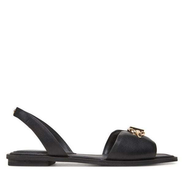 Sandały Aldo. Czarne sandały damskie Aldo, bez wzorów, bez obcasa, na płaskiej podeszwie, bez zapięcia. Za 239.99 zł.