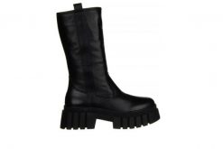 Kozaki Bayla-161 054 2945 03 Black 161391, Czarny, Skóra naturalna - 40. Czarne kozaki damskie Bayla, na zimę, bez wzorów, z gumy, bez obcasa, na platformie, bez zapięcia. W wyprzedaży za 269.10 zł.