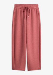 Spodnie dresowe. Czerwone spodnie dresowe damskie bonprix, bez wzorów, z dresówki. Za 129.99 zł.