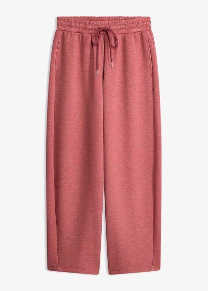 Spodnie dresowe. Czerwone spodnie dresowe damskie bonprix, bez wzorów, z dresówki. Za 129.99 zł.