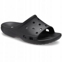 Klapki Dla Dorosłych Crocs Saturday Slide. Czerwone klapki męskie Crocs, bez wzorów, z materiału, bez zapięcia. Za 139.99 zł.