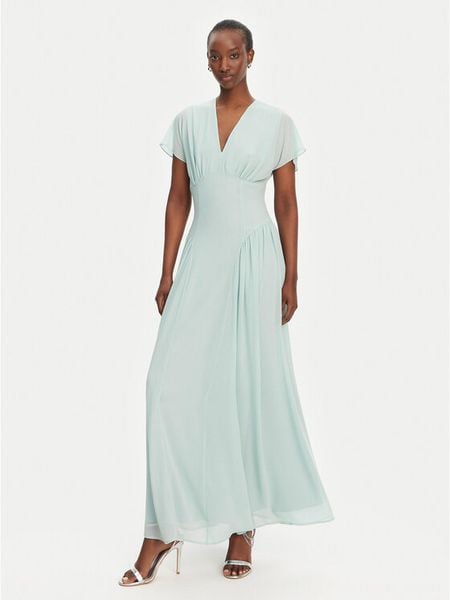 ROTATE Sukienka wieczorowa 113906305 Błękitny Regular Fit. Niebieskie sukienki damskie ROTATE, bez wzorów, z syntetyku, wizytowe, bez kołnierzyka, bez ramiączek. Za 839.99 zł.