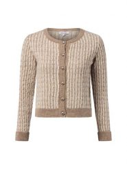 More & More Sweter z dzianiny Kobiety Sztuczne włókno brązowy|biały, 46. Białe kardigany damskie More & More, bez wzorów, z dzianiny, eleganckie, bez kołnierzyka. Za 279.95 zł.