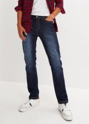 Dżinsy termiczne Regular Fit Straight, z ciepłą spodnią stroną. Niebieskie jeansy męskie bonprix, z jeansu. Za 189.99 zł.