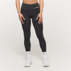 Legginsy damskie fitness z wysokim stanem Charcoal BEAT. Szare legginsy damskie GYMBEAM, bez wzorów, z elastanu. Za 115.90 zł.