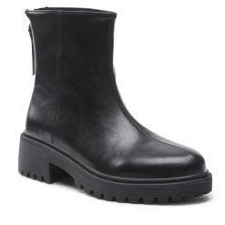 Botki Jenny Fairy. Czarne botki damskie Jenny Fairy, bez wzorów, bez obcasa, na płaskiej podeszwie, bez zapięcia. Za 169.99 zł.