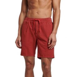Szorty Superdry. Czerwone szorty męskie Superdry, bez wzorów, eleganckie. Za 259.25 zł.