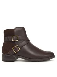 Clarks Botki Havisham Bay 26182942 Brązowy. Brązowe botki damskie Clarks, bez wzorów, ze skóry, bez obcasa, na płaskiej podeszwie, bez zapięcia. Za 379.99 zł.