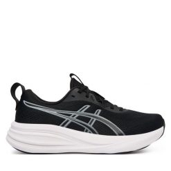 Buty do biegania Asics. Czarne obuwie sportowe damskie Asics, bez wzorów, bez zapięcia, do biegania. Za 489.99 zł.