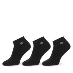 Skarpety krótkie Lacoste. Czarne skarpetki damskie Lacoste, bez wzorów. Za 89.99 zł.