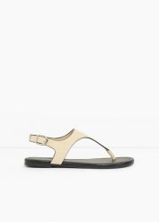 Sandały japonki. Szare sandały damskie bonprix, bez wzorów, bez obcasa, bez zapięcia. Za 32.99 zł.