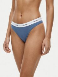 Calvin Klein Underwear Stringi LV00QD5357 Niebieski. Niebieskie majtki damskie Calvin Klein Underwear, z bawełny. Za 79.99 zł.