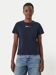 Tommy Jeans T-Shirt DW0DW22277 Granatowy Regular Fit. Niebieskie t-shirty damskie Tommy Jeans, m, bez wzorów, z bawełny, bez kołnierzyka, bez ramiączek. Za 129.99 zł.