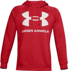 Under Armour Bluza męska Rival Fleece Big Logo HD czerwona r. S (1357093 608). Czerwone bluzy męskie Under Armour, m, bez wzorów, bez ramiączek, bez kaptura. Za 181.19 zł.