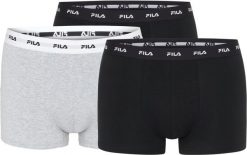 Bokserki męskie Fila Gift Box, 3-pak, mix. Czarne bokserki męskie 661, bez wzorów, z bawełny. Za 167.99 zł.