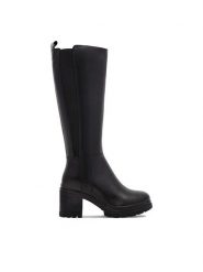 Lasocki Kozaki WI16-24474-03 Czarny. Czarne kozaki damskie Lasocki, bez wzorów, z materiału, bez obcasa, na słupku, bez zapięcia. Za 429.99 zł.