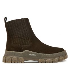 Sztyblety Weekend Max Mara. Brązowe botki damskie Weekend Max Mara, bez wzorów, bez obcasa, na płaskiej podeszwie, bez zapięcia. Za 1,509.00 zł.