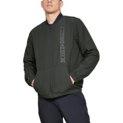 Under Armour Unstoppable Essential Kurtka Zielony. Zielone kurtki męskie Under Armour, na wiosnę, xl, bez wzorów, z elastanu, bez kaptura. Za 274.95 zł.